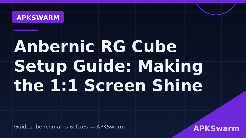 Anbernic RG Cube square-screen handheld running a Game Boy game — anbernic rg cube setup guide 1:1 display settings