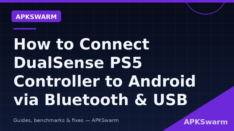 Connect PS5 DualSense controller to Android phone over Bluetooth showing the pairing menu and controller light bar
