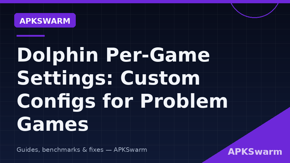 Dolphin emulator on Android showing a game's properties screen with per-game graphics settings overriding global options