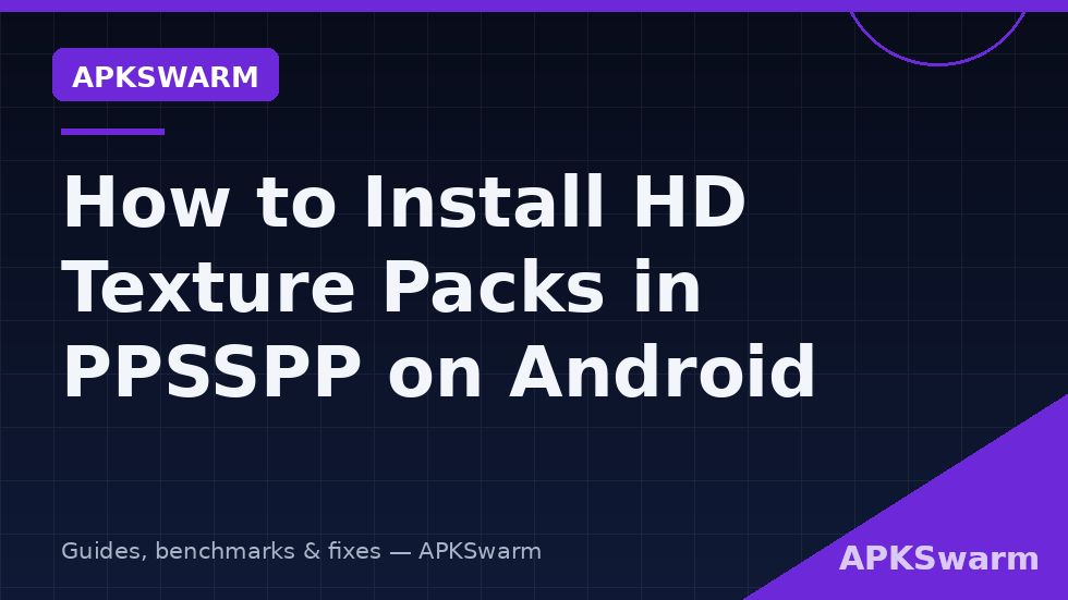 PPSSPP on Android showing a PSP game with an HD texture pack applied beside the Replace Textures graphics setting