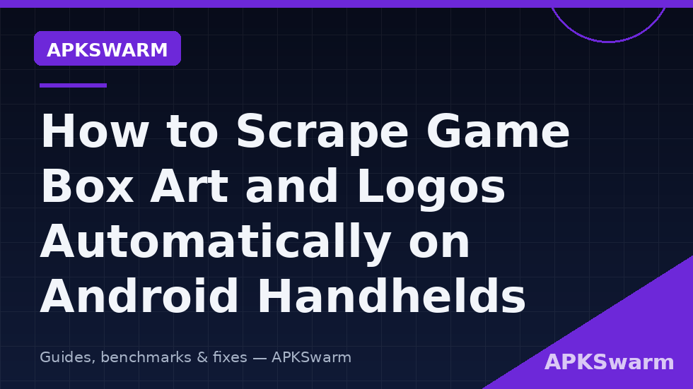 Retro game library grid with box art and wheel logos — scrape game box art logos android handheld automatically
