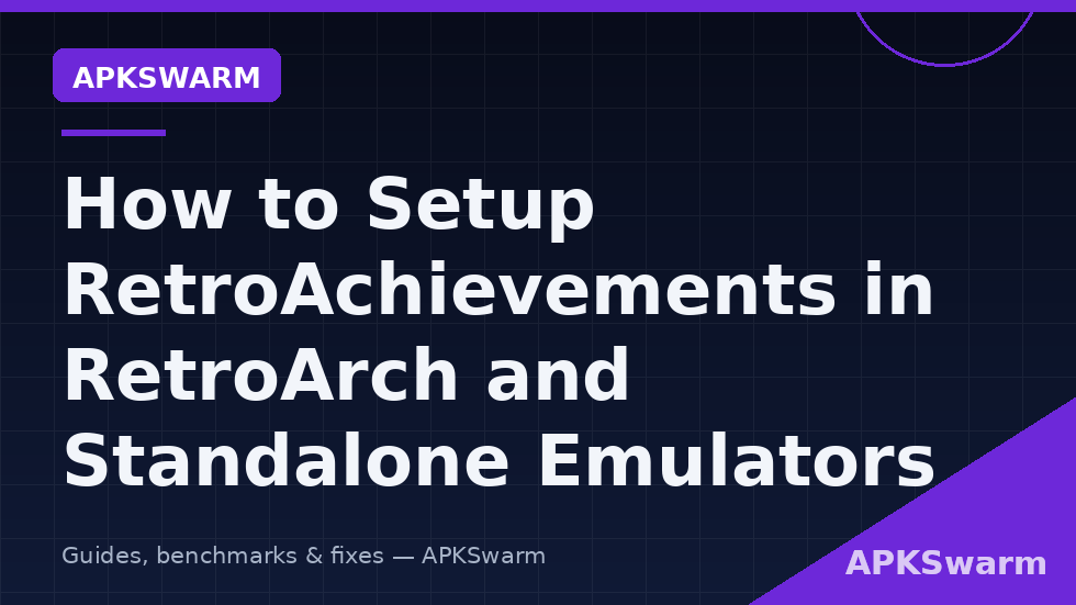RetroArch Android Achievements settings screen with username login, hardcore mode toggle and achievement notifications